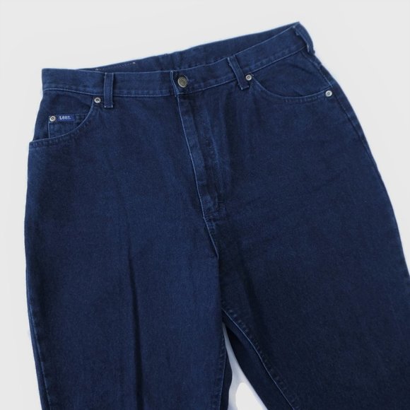 34x28 Vintage Lee Denim Jeans Mom Ultra High Waist Roomy Hip Dark Wash 18P - Picture 6 of 11